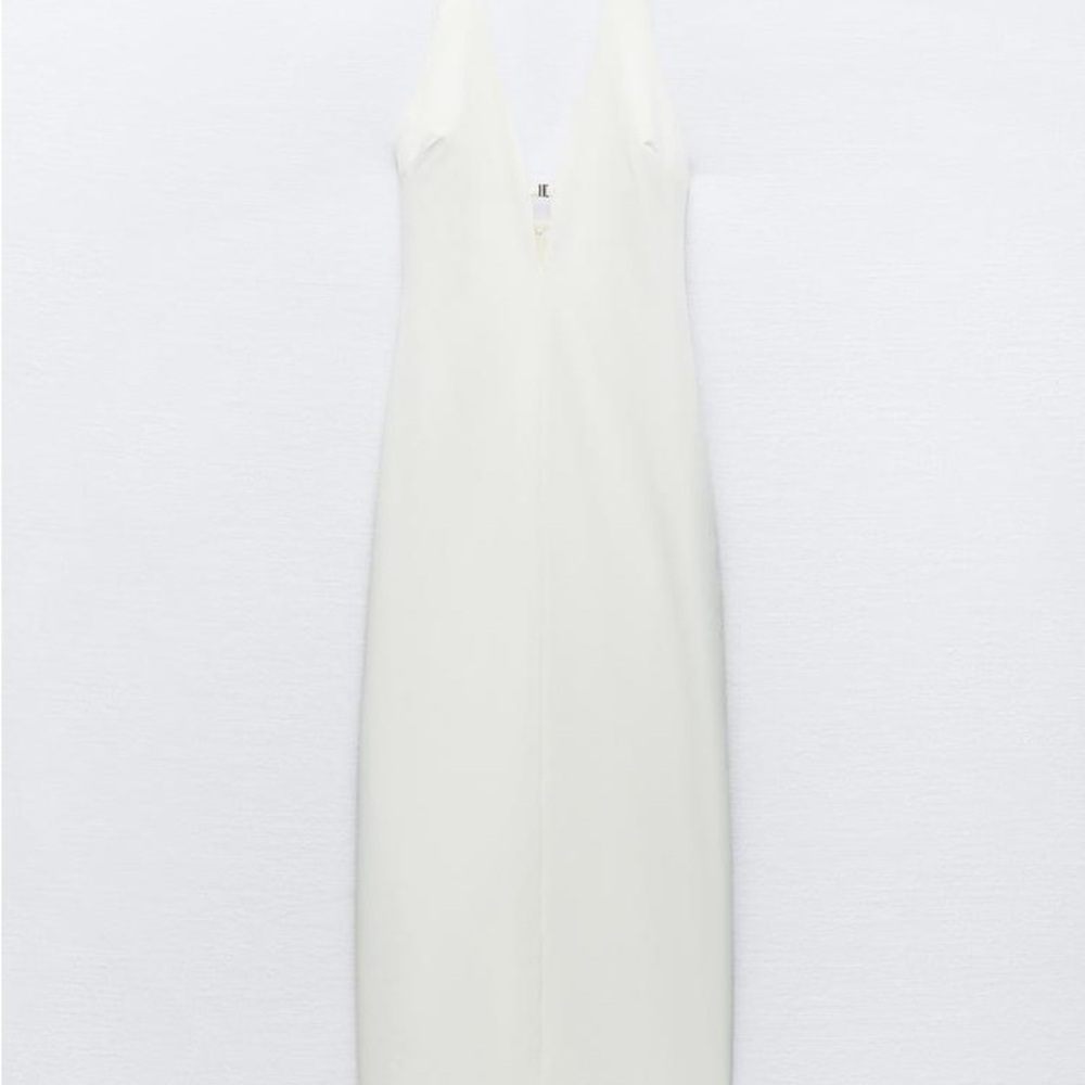 #5 NWT Zara Fitted Halter Dress - SZ Medium - Picture 5 of 7